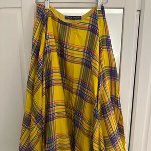 Ralph Lauren Vibrant Yellow Plaid Skirt